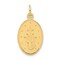 10K Yellow Gold Miraculous Oval Medal Religious Charm Jewerly 25mm x 11mm